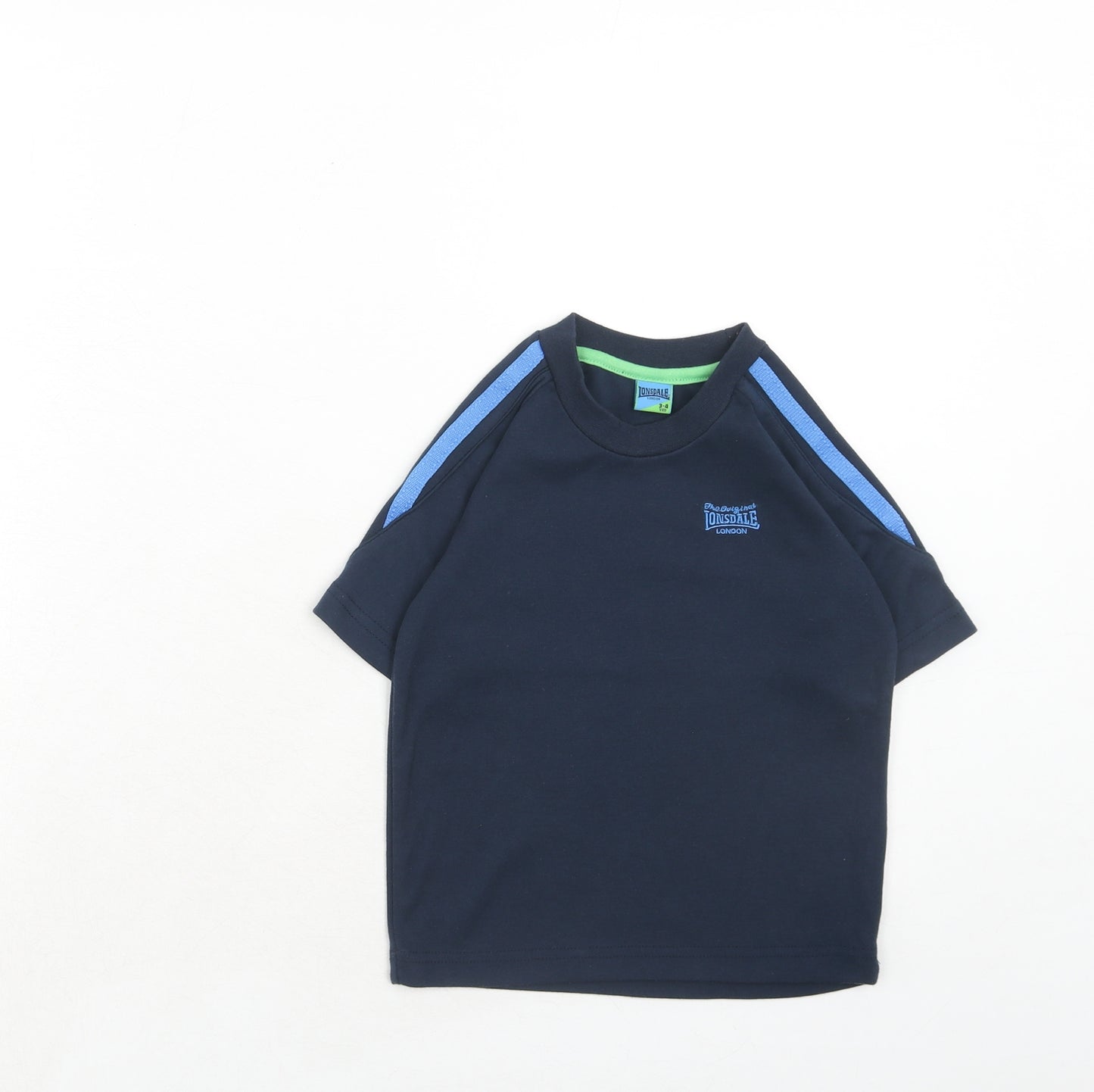 Lonsdale Boys Blue Cotton Basic T-Shirt Size 3-4 Years Round Neck Pullover