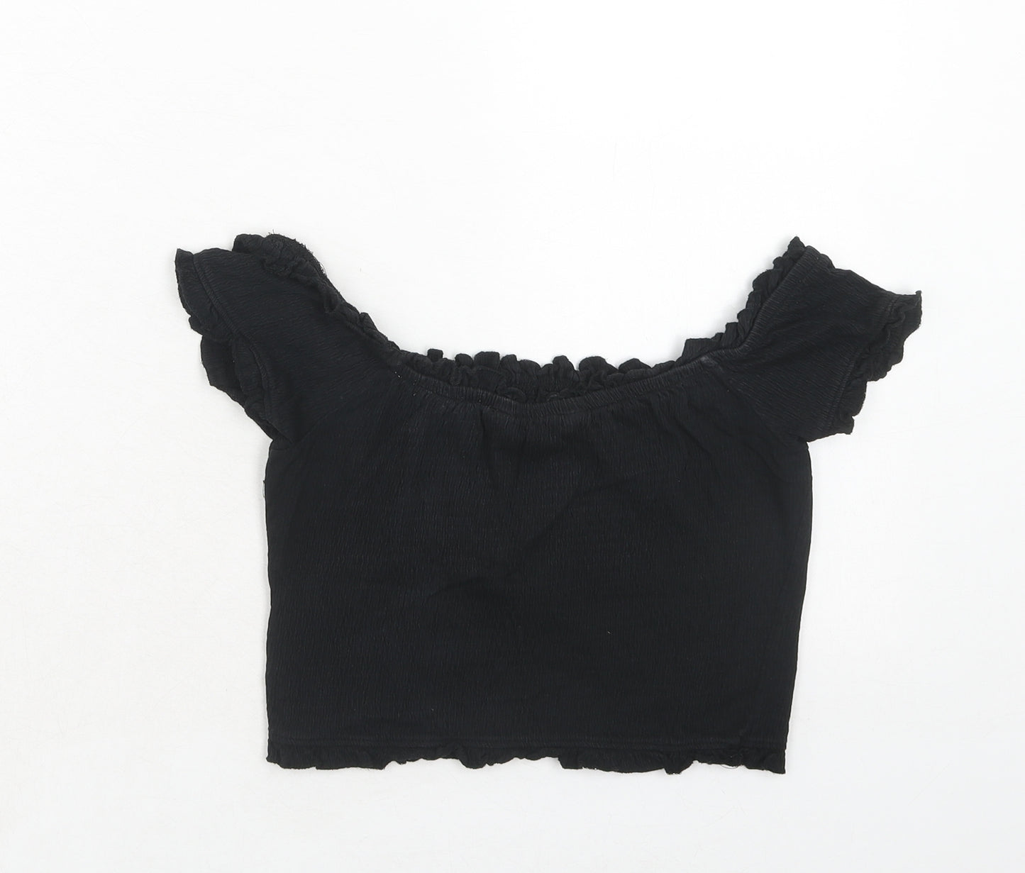 NEXT Womens Black Polyester Cropped Tank Size 10 Off the Shoulder