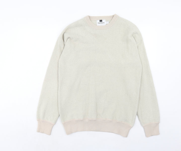 Topman Mens Ivory Polyester Pullover Sweatshirt Size S