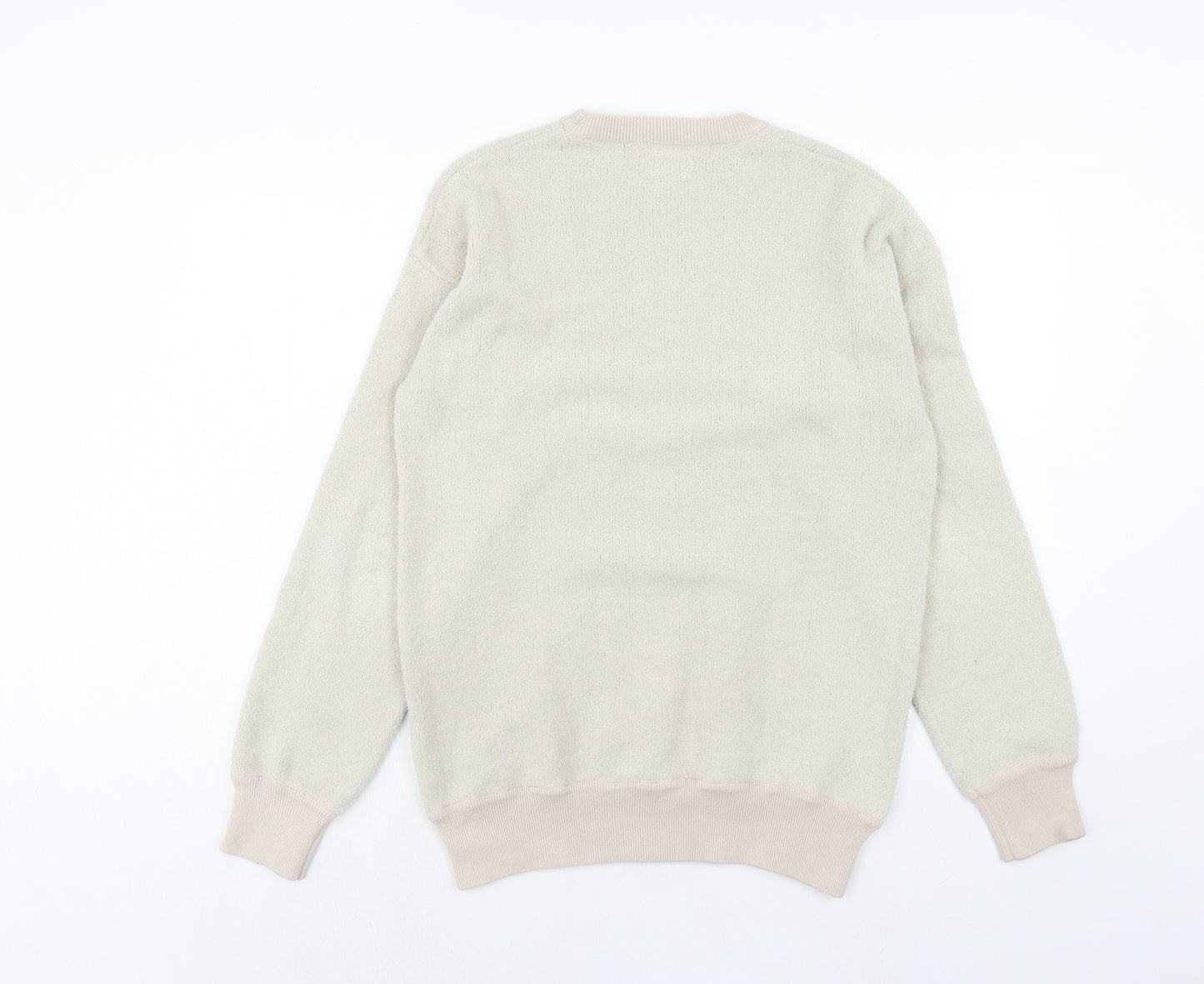 Topman Mens Ivory Polyester Pullover Sweatshirt Size S