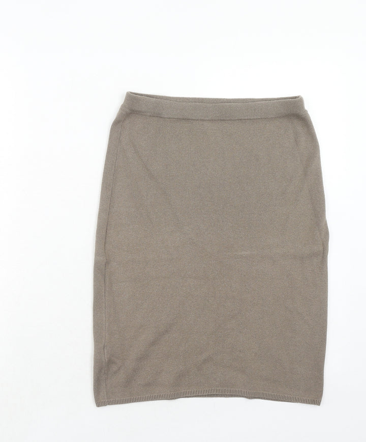 NEXT Womens Grey Cotton A-Line Skirt Size 8