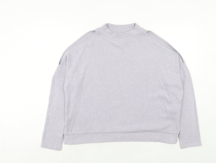 New Look Womens Purple Polyester Pullover Sweatshirt Size M Pullover - Cold Shoulder