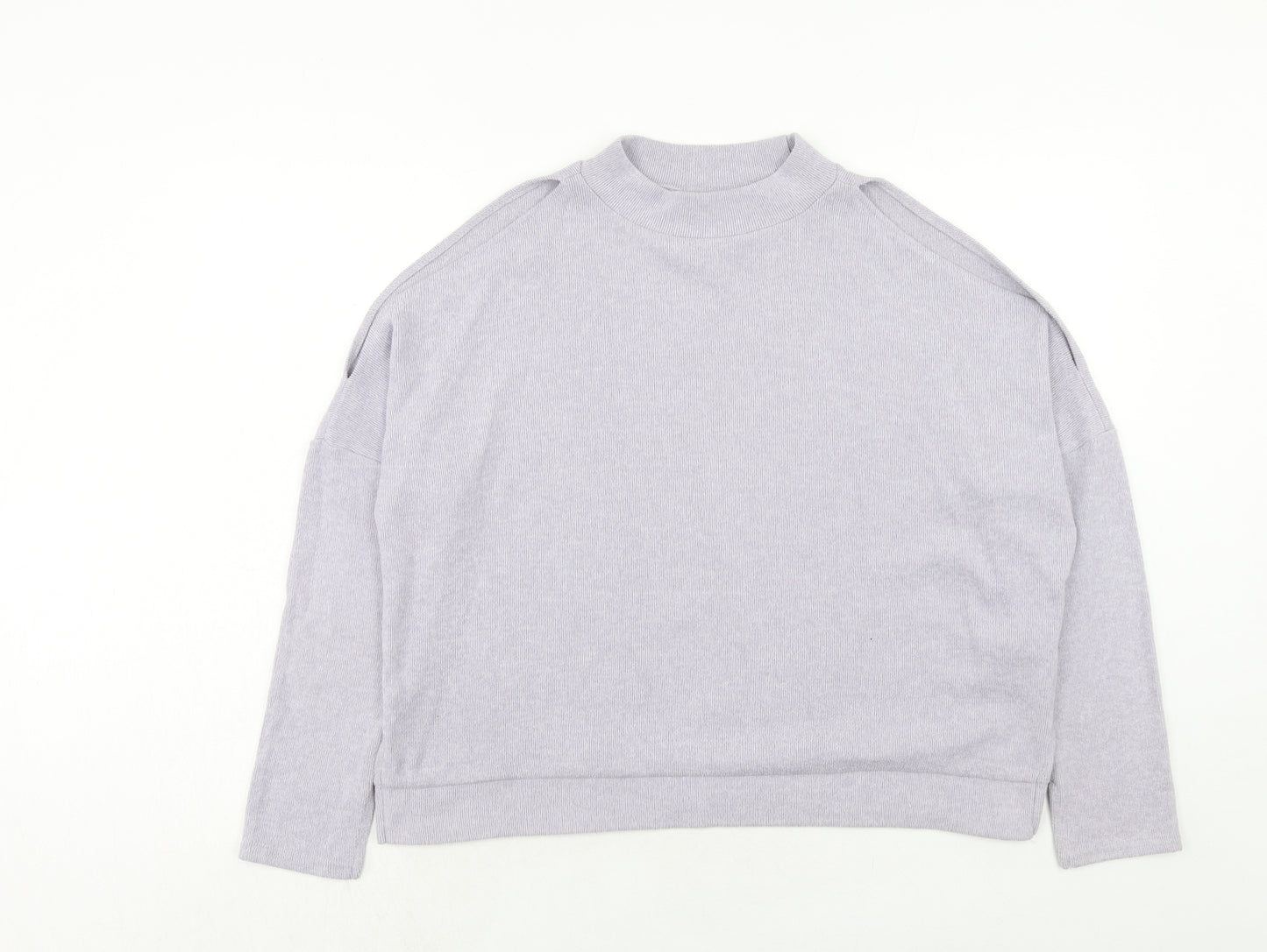 New Look Womens Purple Polyester Pullover Sweatshirt Size M Pullover - Cold Shoulder