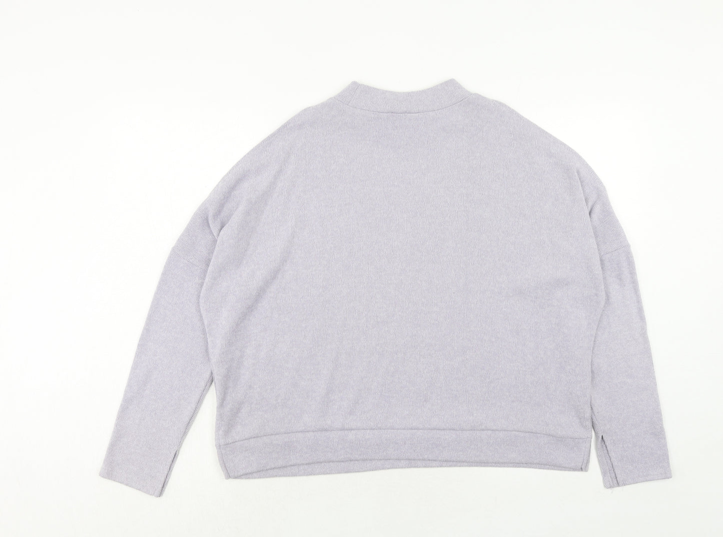 New Look Womens Purple Polyester Pullover Sweatshirt Size M Pullover - Cold Shoulder