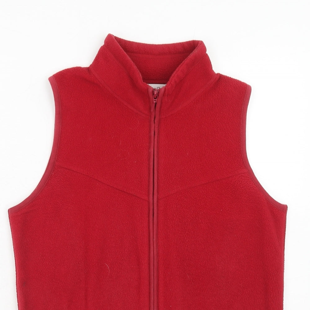 EWM Womens Red Gilet Jacket Size S Zip - 10-12