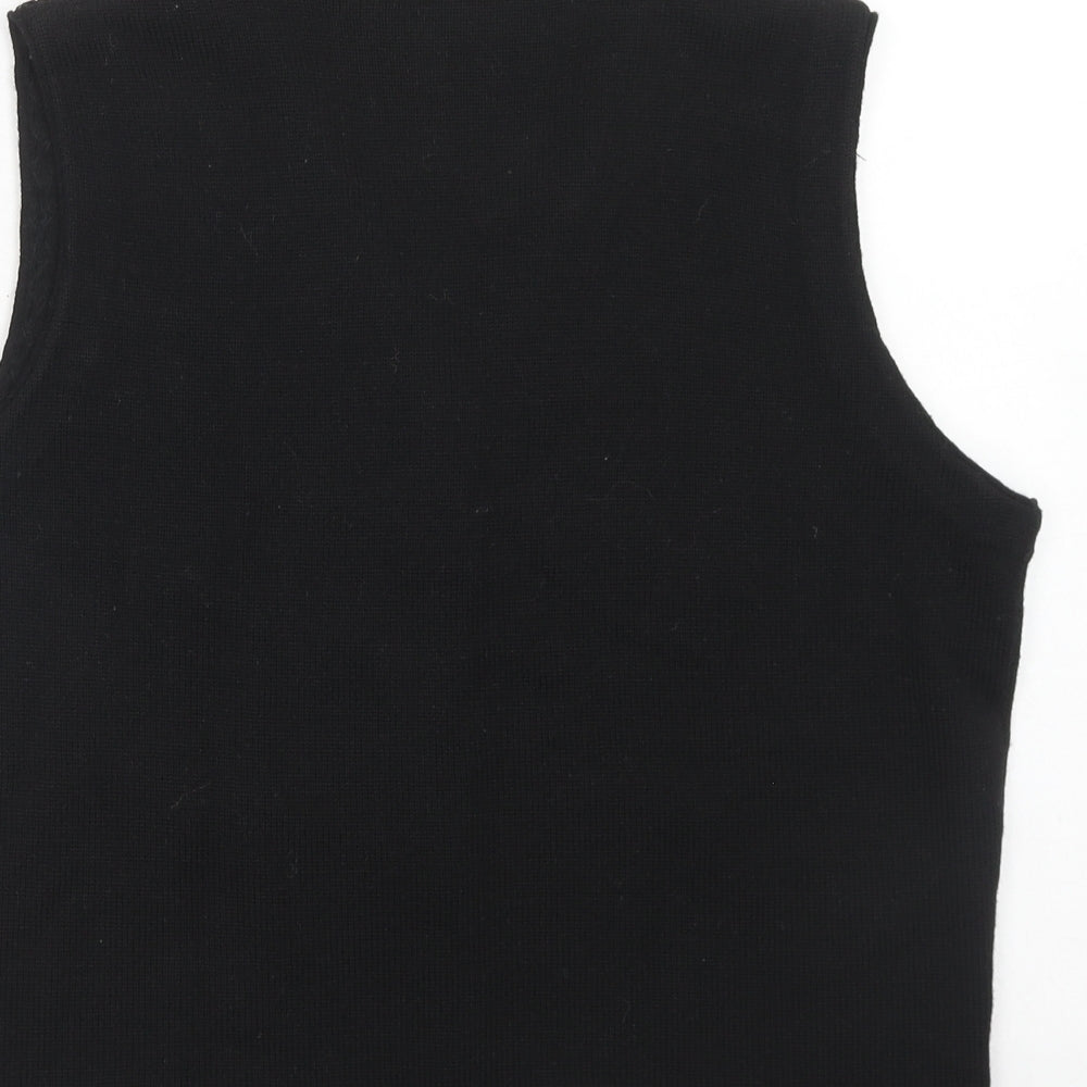 Marks and Spencer Womens Black V-Neck Acrylic Vest Jumper Size 14