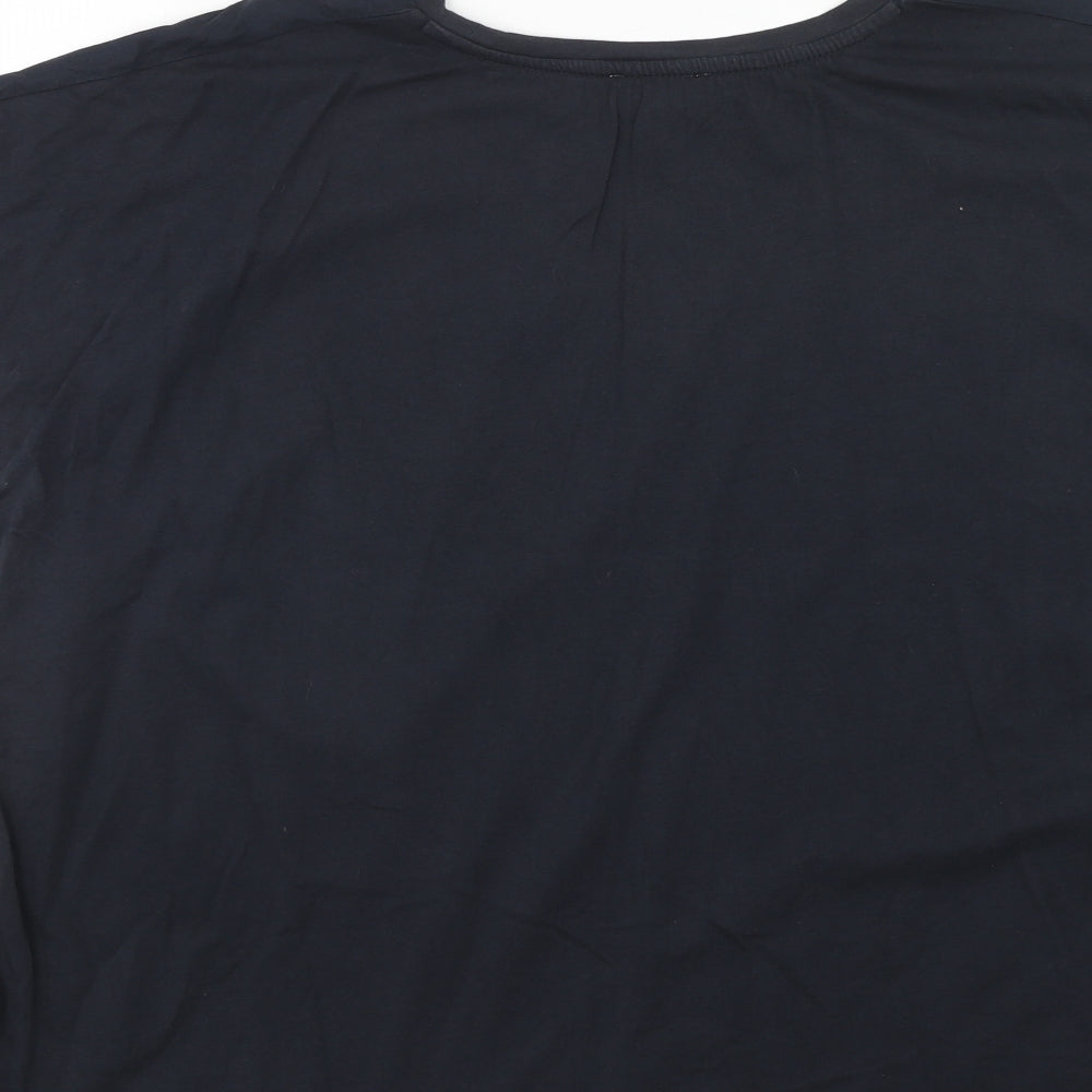 Monsoon Womens Blue Cotton Basic T-Shirt Size XL Round Neck