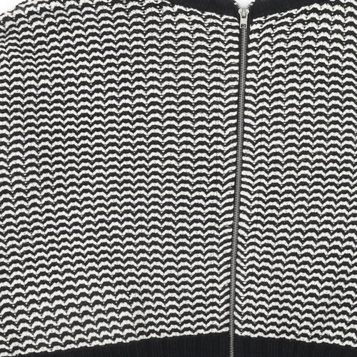 New Look Womens Black Round Neck Geometric Acrylic Pullover Jumper Size 16