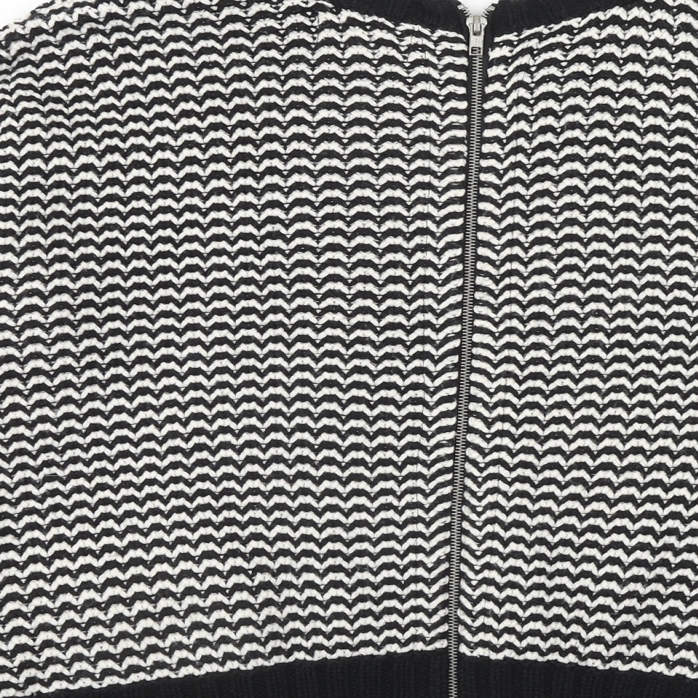 New Look Womens Black Round Neck Geometric Acrylic Pullover Jumper Size 16