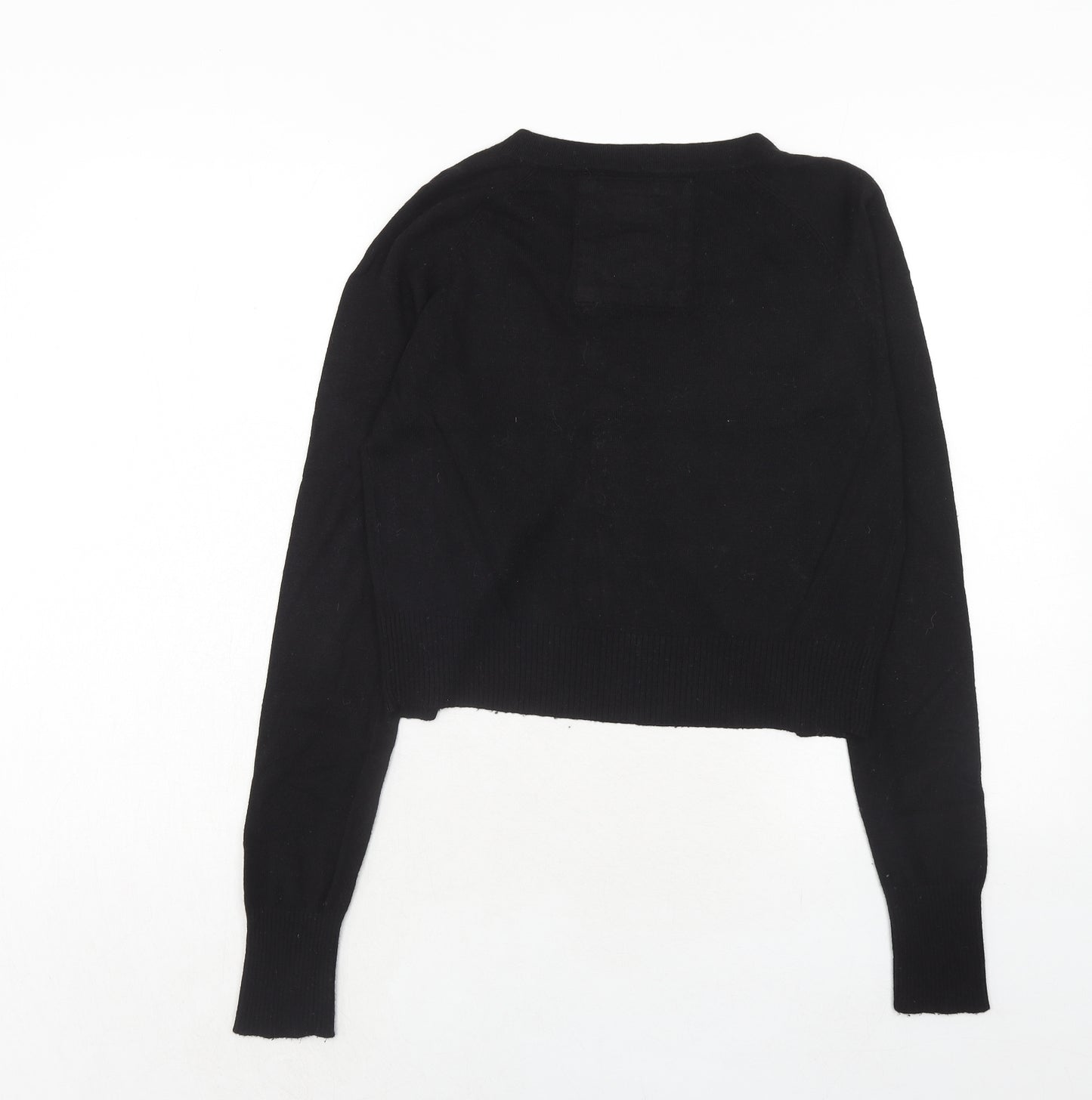 Only Womens Black Round Neck Acrylic Cardigan Jumper Size M