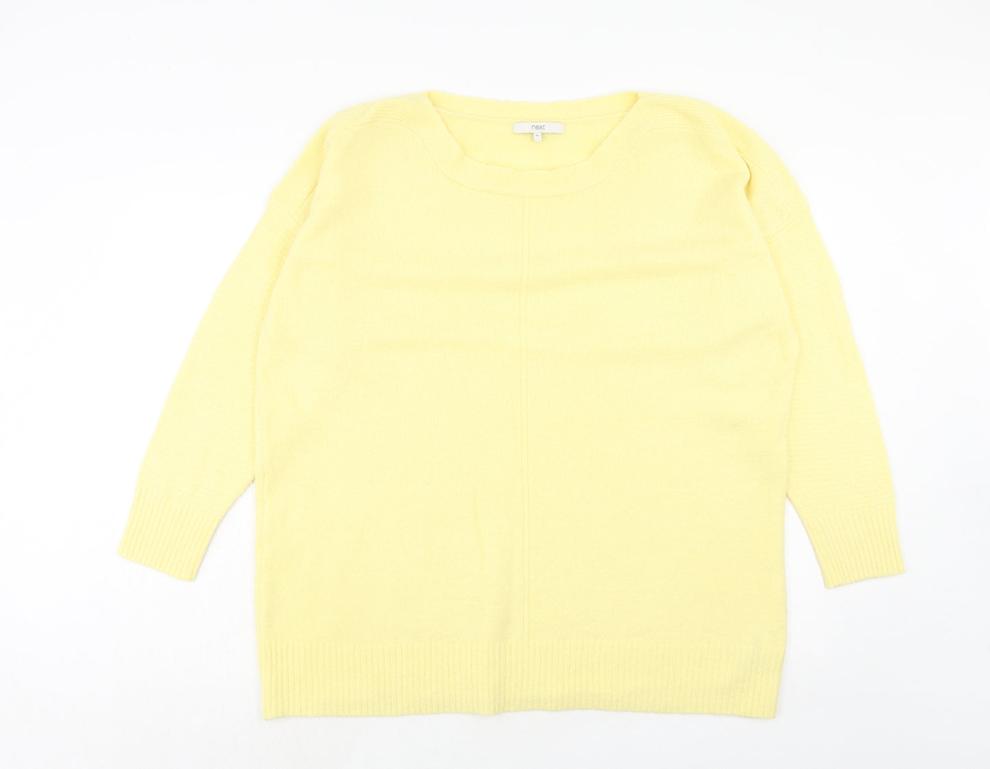 NEXT Womens Yellow Round Neck Acrylic Pullover Jumper Size XL