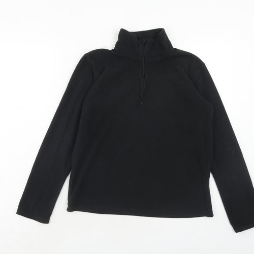 Freedom Trail Womens Black Polyester Pullover Sweatshirt Size 6 Zip
