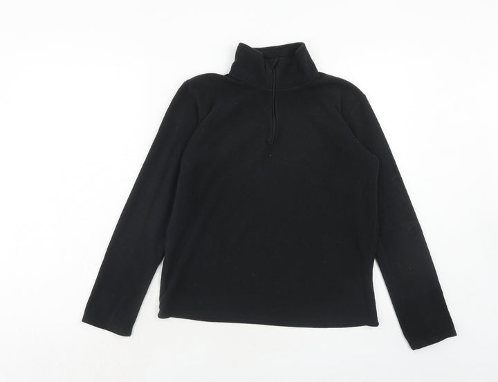 Freedom Trail Womens Black Polyester Pullover Sweatshirt Size 6 Zip