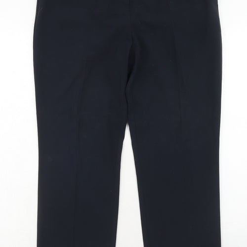 Marks and Spencer Womens Blue Polyester Dress Pants Trousers Size 14 Regular Zip
