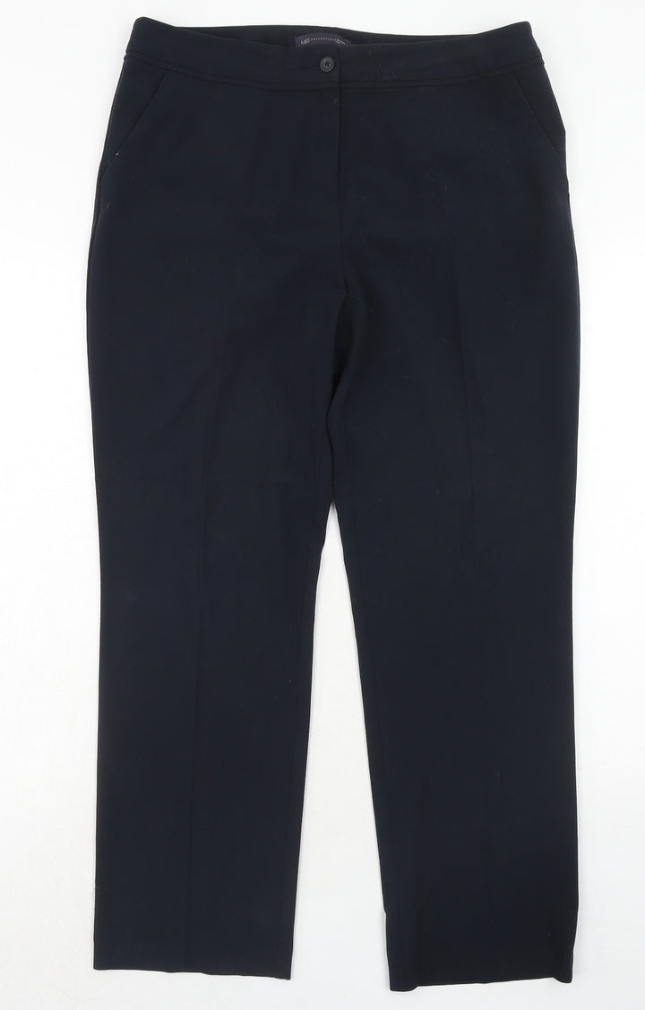 Marks and Spencer Womens Blue Polyester Dress Pants Trousers Size 14 Regular Zip