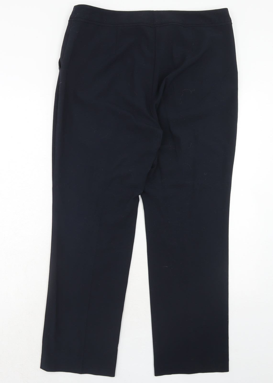 Marks and Spencer Womens Blue Polyester Dress Pants Trousers Size 14 Regular Zip