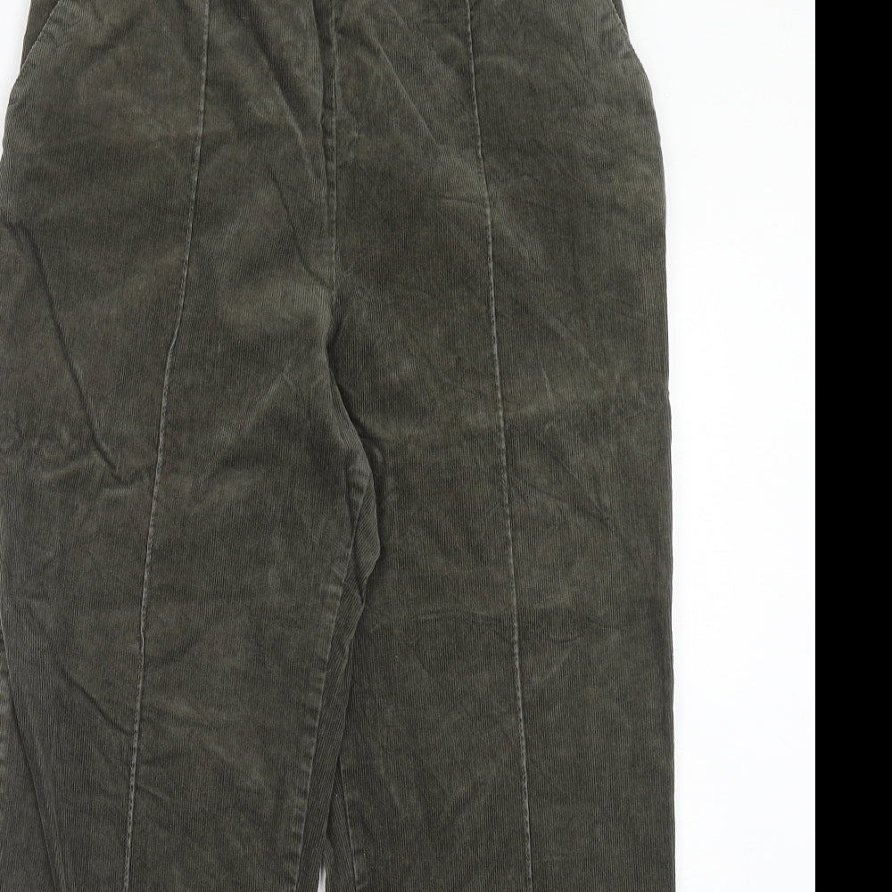 Marks and Spencer Womens Green Cotton Trousers Size 14 Regular