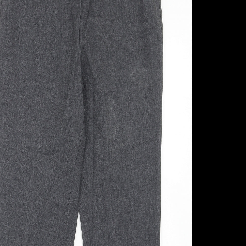 Marks and Spencer Womens Grey Polyester Trousers Size 10 Regular Zip - Zipped Pockets
