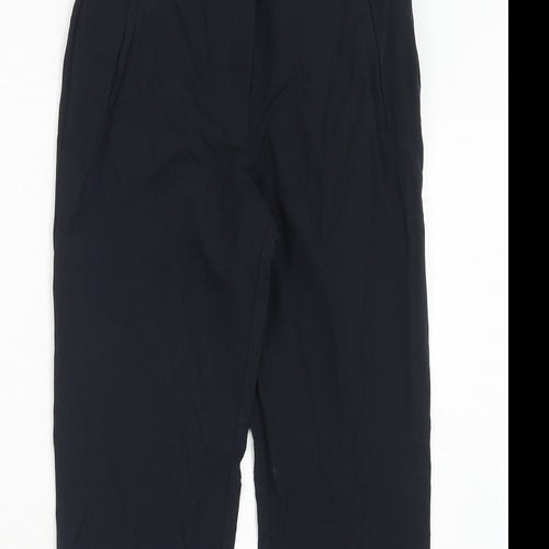 Topshop Womens Blue Polyester Dress Pants Trousers Size 8 Regular Hook & Eye