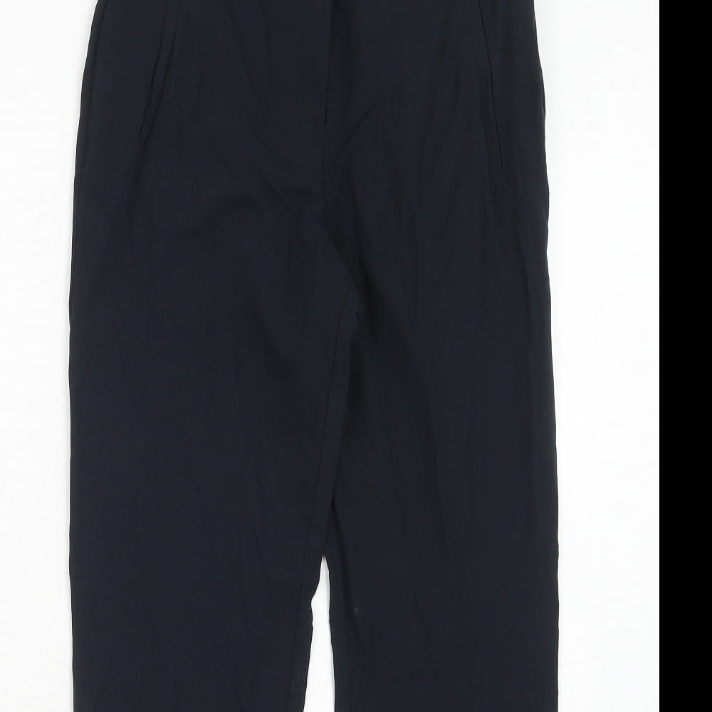 Topshop Womens Blue Polyester Dress Pants Trousers Size 8 Regular Hook & Eye