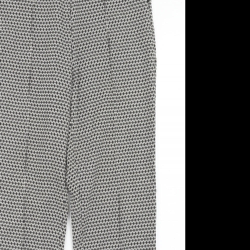 ESMARA Womens Black Geometric Polyester Carrot Trousers Size 12 Regular Zip