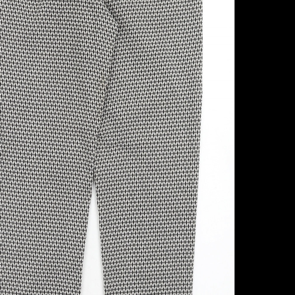 ESMARA Womens Black Geometric Polyester Carrot Trousers Size 12 Regular Zip