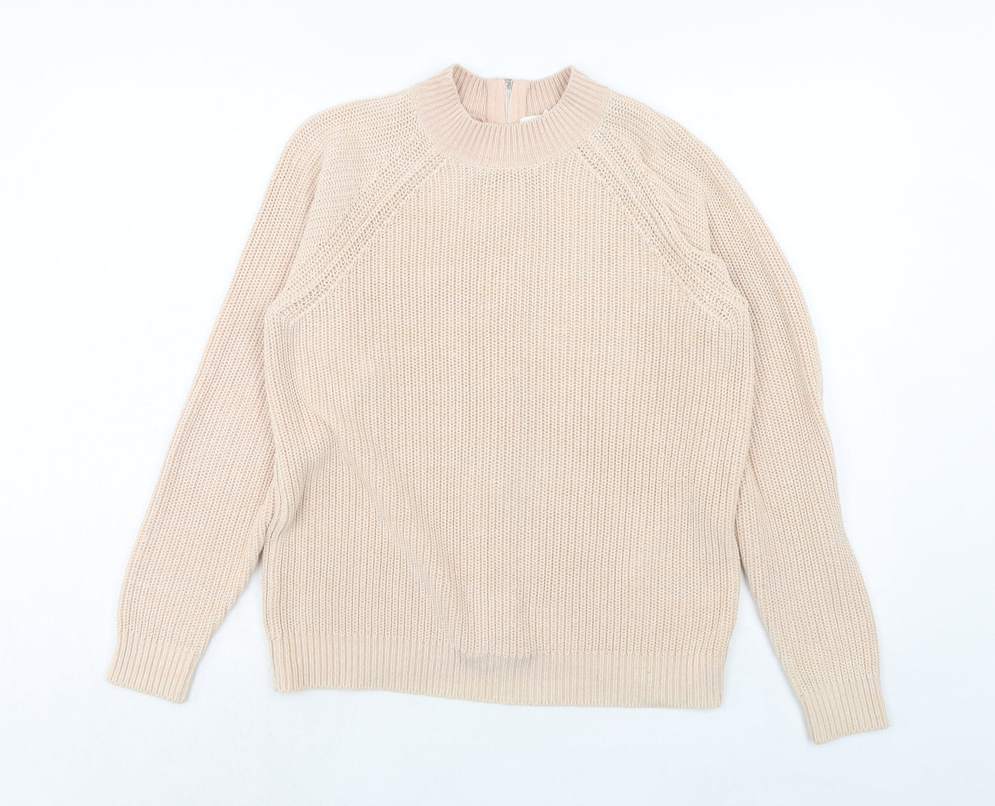 H&M Womens Pink Round Neck Cotton Pullover Jumper Size S