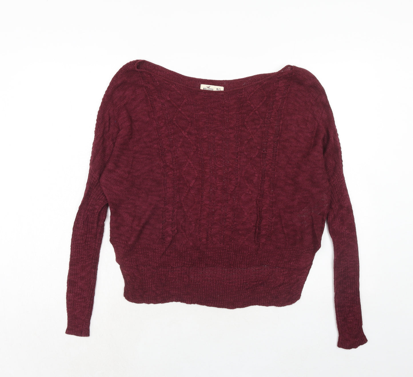 Hollister Womens Purple Boat Neck Cotton Pullover Jumper Size M - Size M/L