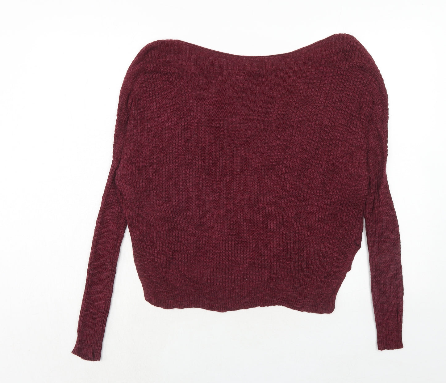 Hollister Womens Purple Boat Neck Cotton Pullover Jumper Size M - Size M/L