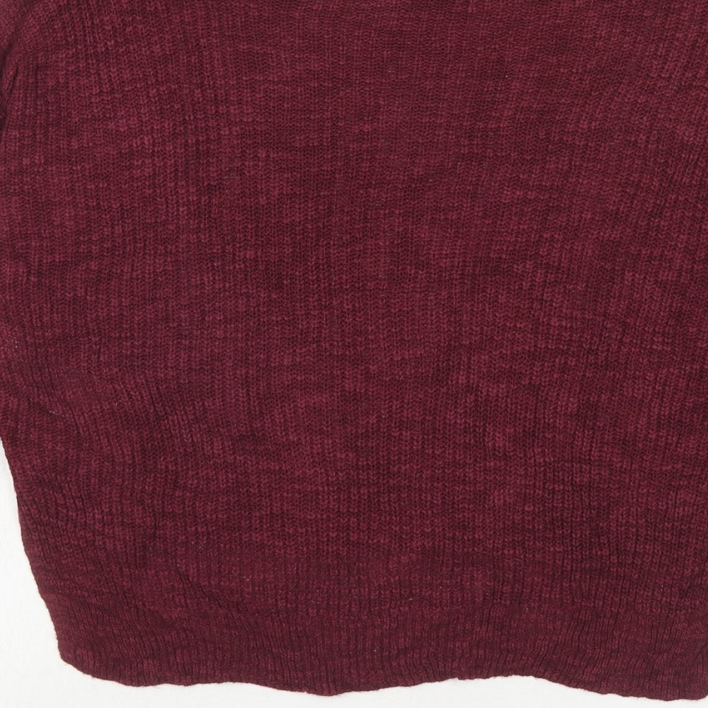 Hollister Womens Purple Boat Neck Cotton Pullover Jumper Size M - Size M/L