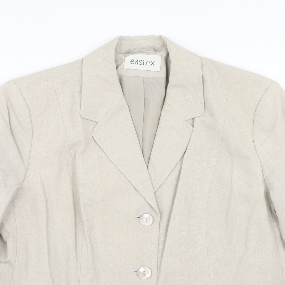 Eastex Womens Beige Polyester Jacket Blazer Size 16