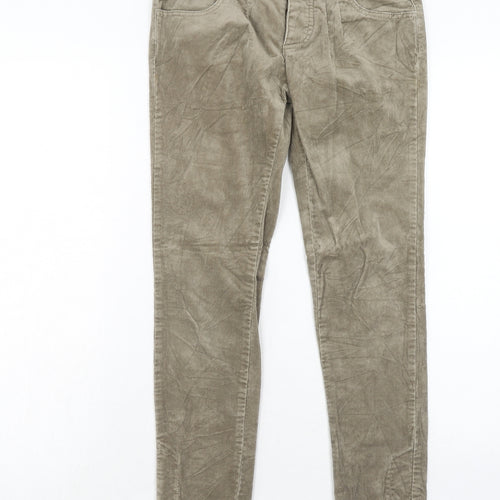 United Colors of Benetton Womens Beige Cotton Trousers Size 28 in Regular Zip