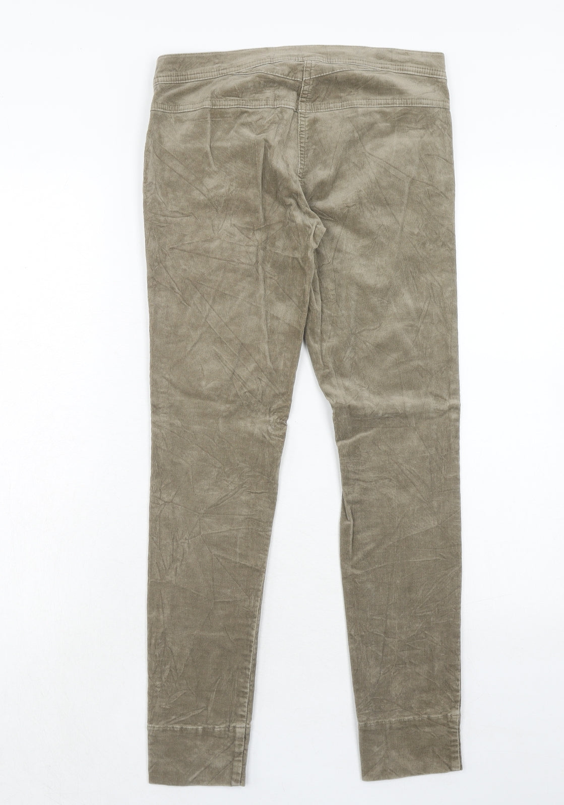 United Colors of Benetton Womens Beige Cotton Trousers Size 28 in Regular Zip