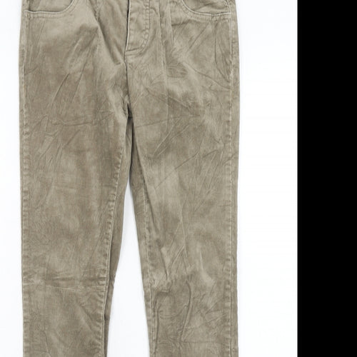 United Colors of Benetton Womens Beige Cotton Trousers Size 28 in Regular Zip