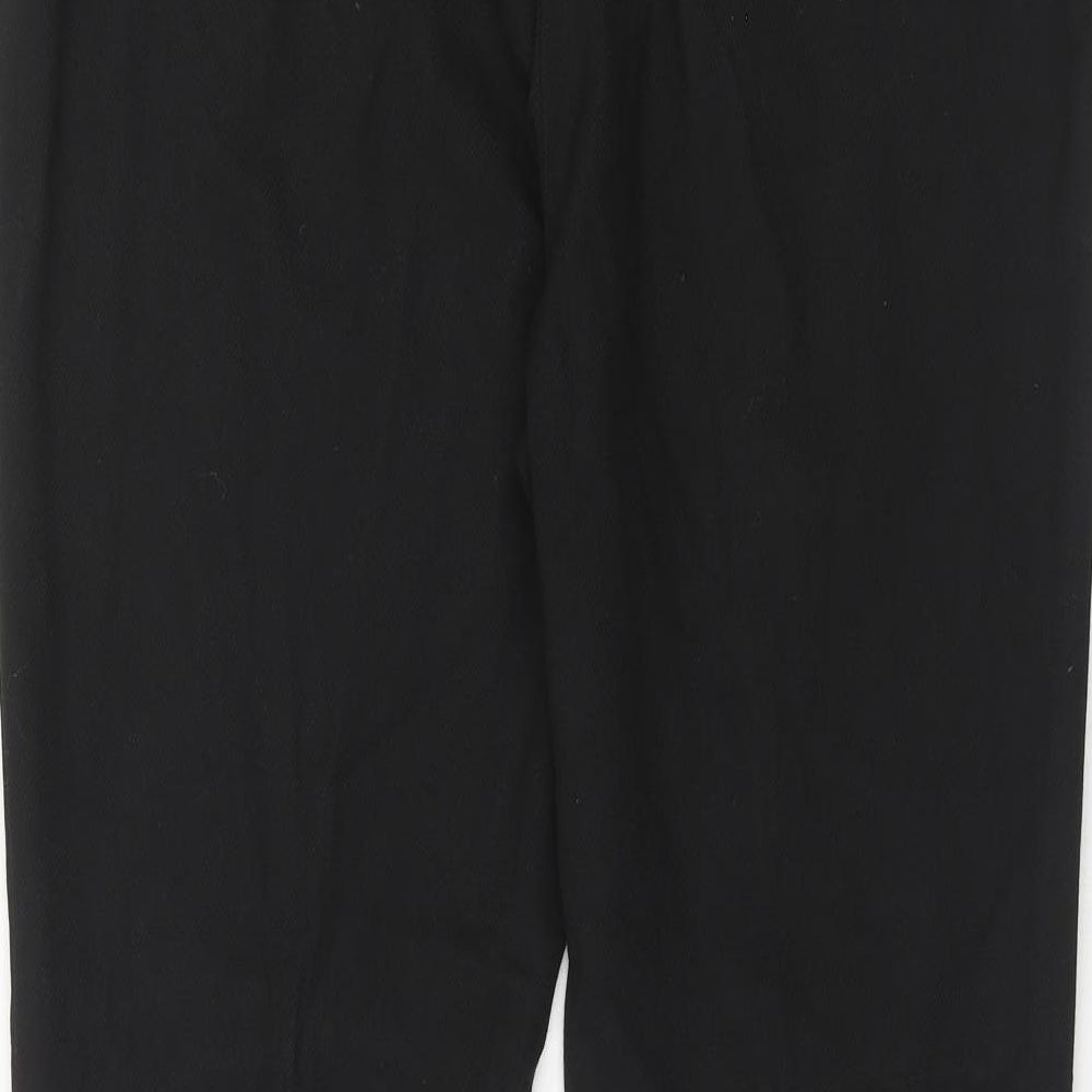 NEXT Womens Black Polyester Carrot Trousers Size 16 Regular Hook & Eye
