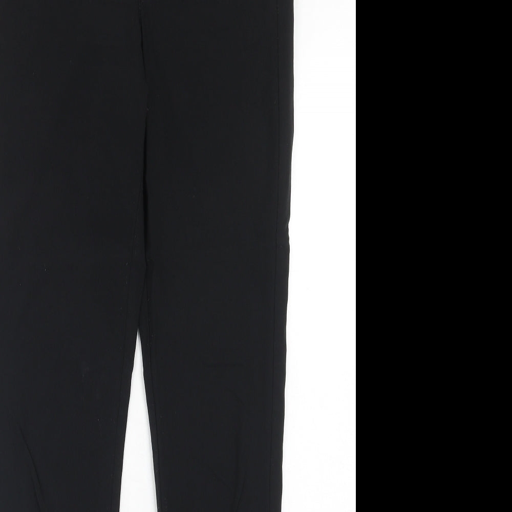 Yessica Womens Black Viscose Trousers Size 10 Regular Zip