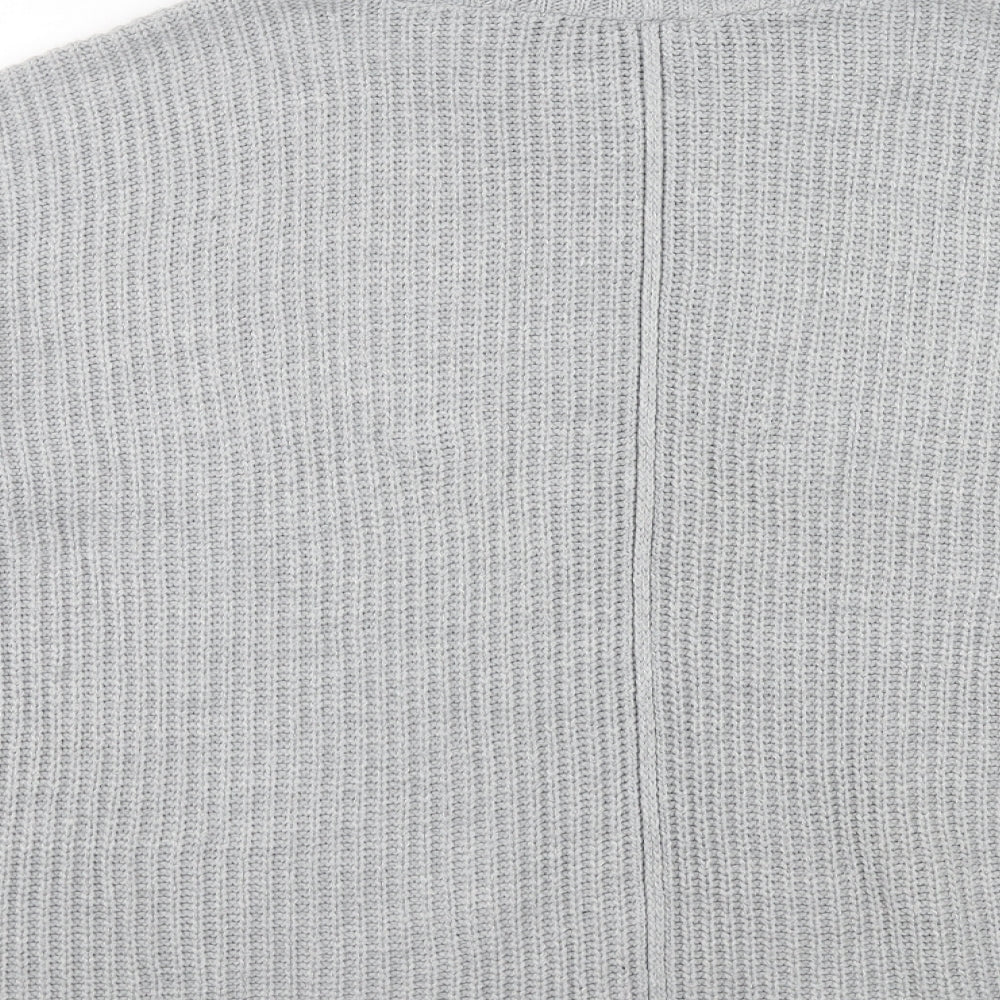 Miss Selfridge Womens Grey Roll Neck Acrylic Pullover Jumper Size 10