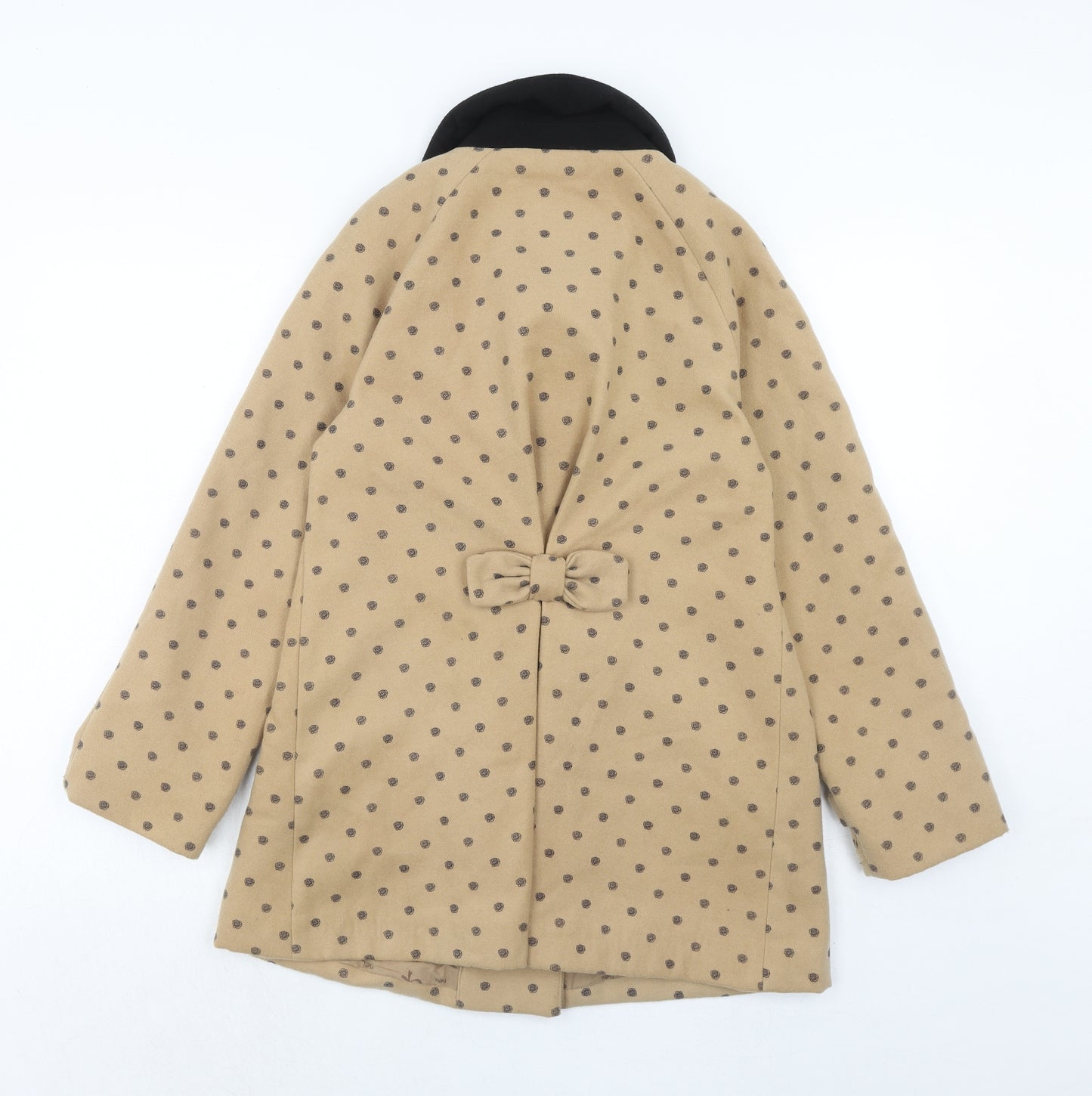 Yumi Womens Brown Geometric Jacket Size 10 Button