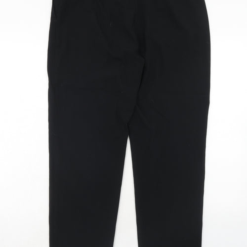 Marks and Spencer Womens Black Polyester Carrot Trousers Size 16 Regular Hook & Eye