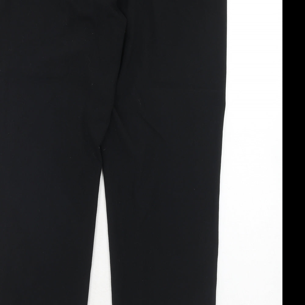 Marks and Spencer Womens Black Polyester Carrot Trousers Size 16 Regular Hook & Eye