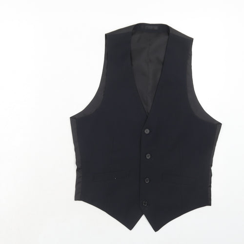 OneSix5ive Mens Blue Polyester Jacket Suit Waistcoat Size 38 Regular