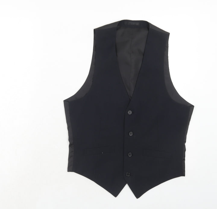 OneSix5ive Mens Blue Polyester Jacket Suit Waistcoat Size 38 Regular