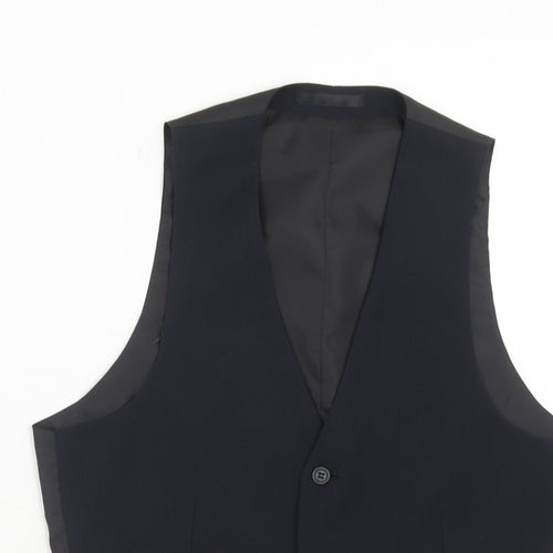 OneSix5ive Mens Blue Polyester Jacket Suit Waistcoat Size 38 Regular