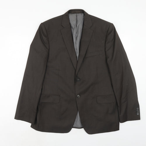French Connection Mens Brown Polyester Jacket Suit Jacket Size 42 Regular
