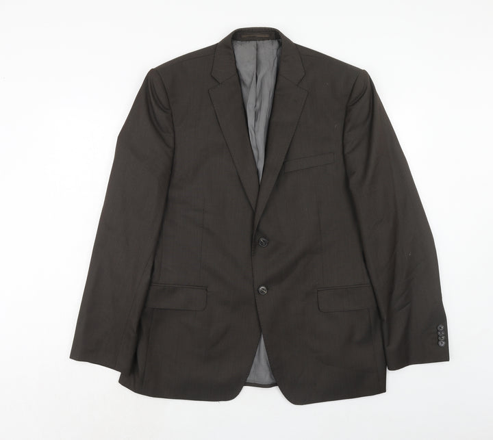 French Connection Mens Brown Polyester Jacket Suit Jacket Size 42 Regular