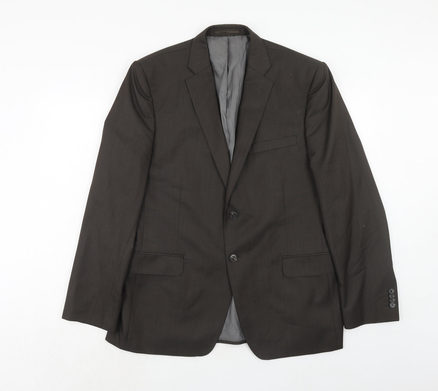 French Connection Mens Brown Polyester Jacket Suit Jacket Size 42 Regular