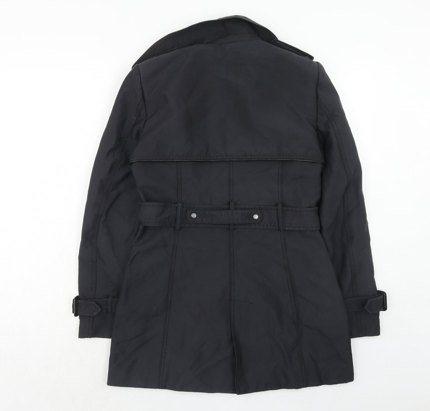 Zara Womens Blue Pea Coat Coat Size S Button