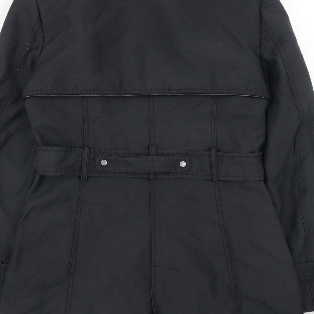 Zara Womens Blue Pea Coat Coat Size S Button