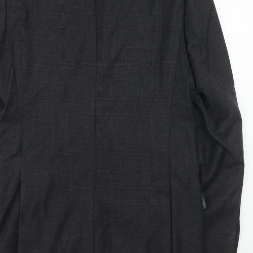 Marks and Spencer Mens Black Wool Jacket Suit Jacket Size 38 Regular - Window Pane Check