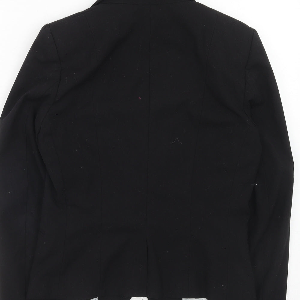 H&M Womens Black Polyester Jacket Blazer Size 8